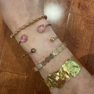 Elegant Gold and Pink Women's Bracelets
